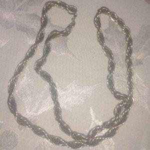 VTG Silver Toned Braided Wrapped Rope 22" Chain Necklace